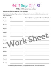 Get It Done 90 Day Goal Sheet